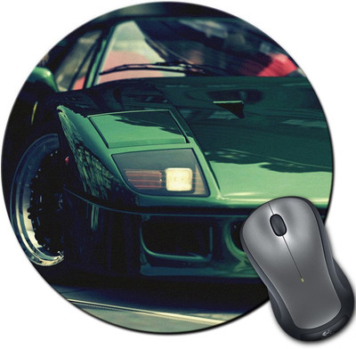 

Rangeele Inkers Stylish Fast Green Car Round Mousepad(Multicolor)