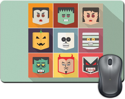 

ShopMantra Minimal Monster Long Shadow Icons Artwork Mousepad(Multicolor)