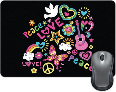 

ShopMantra Peace Love Girl Artwork Mousepad(Multicolor)