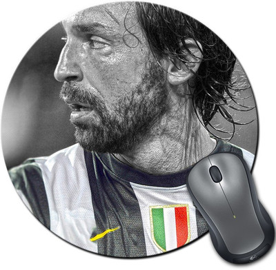 

Rangeele Inkers Andrea Pirlo Football Italy Round Mousepad(Multicolor)