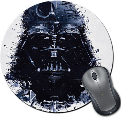 

Rangeele Inkers Vader Space Ship Art Round Mousepad(Multicolor)