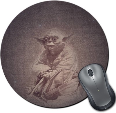 

Rangeele Inkers Star Wars Yoda Canvas Art Round Mousepad(Multicolor)