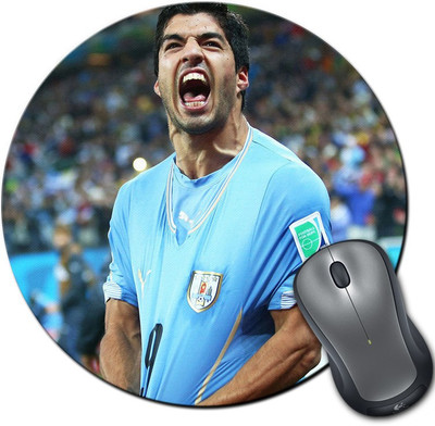 

Rangeele Inkers Luis Suárez Uruguayan Round Mousepad(Multicolor)