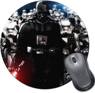 

Rangeele Inkers Black Vader Army Round Mousepad(Multicolor)