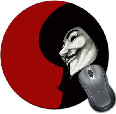 

Rangeele Inkers V For Vendetta Art Round Mousepad(Multicolor)