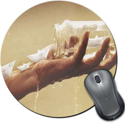 

Rangeele Inkers Paper Boats Round Mousepad(Multicolor)