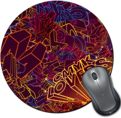 

Rangeele Inkers Cmyk Lovers Round Mousepad(Multicolor)