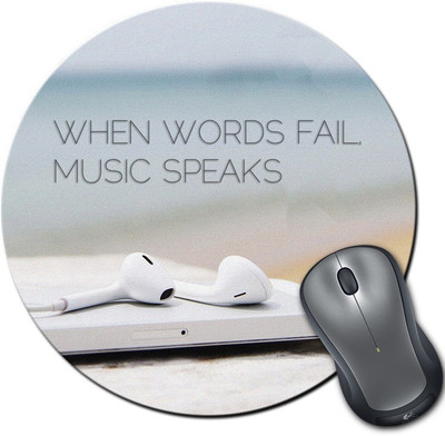 

Rangeele Inkers When Word Fail Music Speaks Round Mousepad(Multicolor)