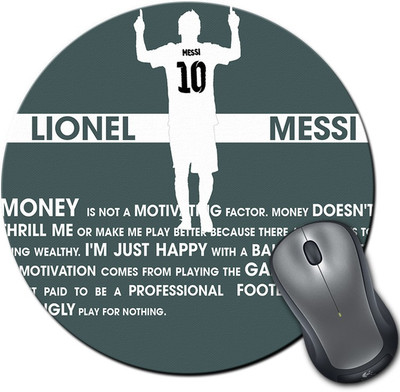 

ShopMantra Lionel Messi Quote Minimal Round Mousepad- SMMR00000156 Mousepad(Multicolor)