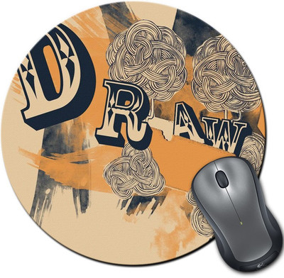 

Rangeele Inkers Draw Words Round Mousepad(Multicolor)