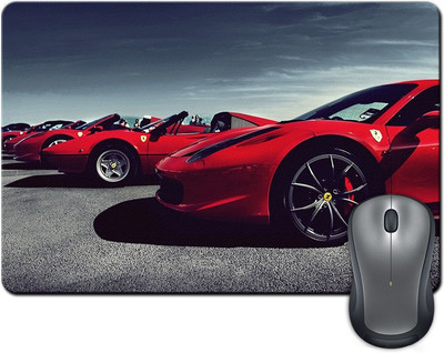 

Rangeele Inkers Ferrari Red Car Mousepad(Multicolor)