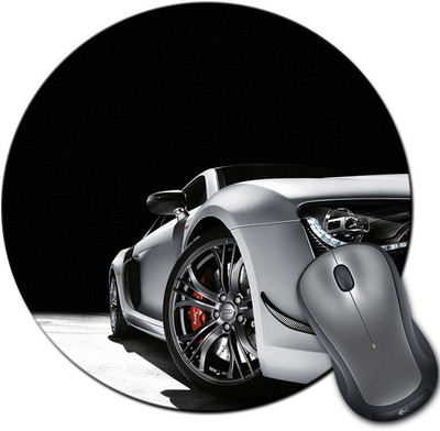 

Rangeele Inkers Fast Grey Car Round Mousepad(Multicolor)