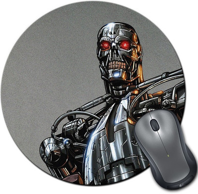 

Rangeele Inkers Terminator Robot Round Mousepad(Multicolor)