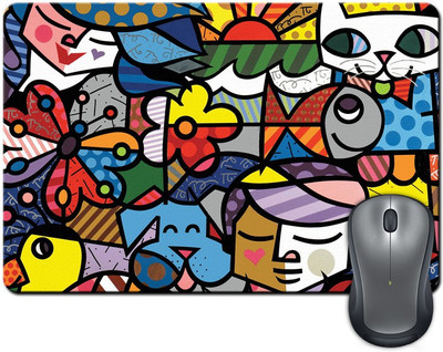 

Rangeele Inkers Pop Art Vector Mousepad(Multicolor)