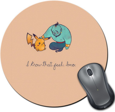 

Rangeele Inkers Ginie And Pikachu Round Mousepad(Multicolor)