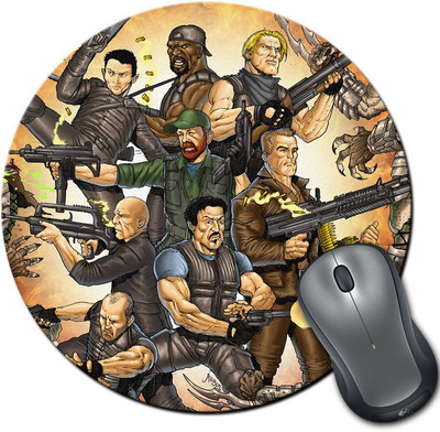 

Rangeele Inkers The Expendables Alien Art Round Mousepad(Multicolor)