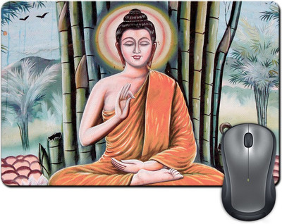

ShopMantra Buddha Meditating Under Tree Illustration Mousepad(Multicolor)