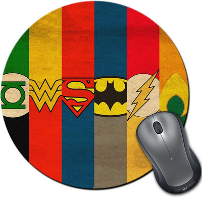 

Rangeele Inkers Superheroes Logos Round Mousepad(Multicolor)
