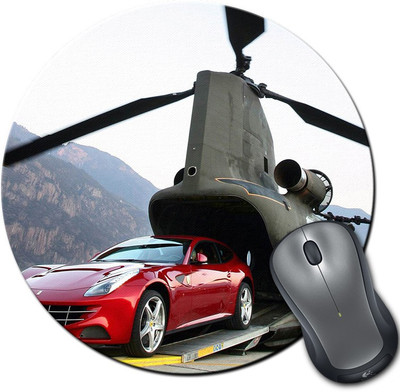 

Rangeele Inkers Ferrari From Helicopter Round Mousepad(Multicolor)