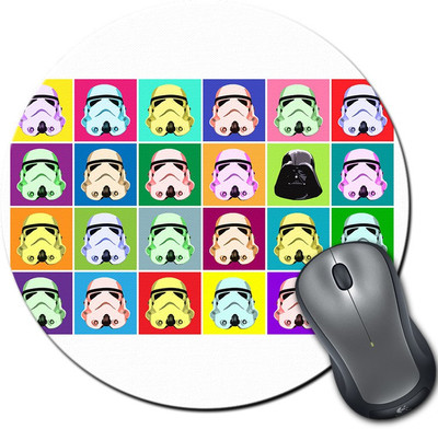 

Rangeele Inkers Darth Vader Pop Art Round Mousepad(Multicolor)