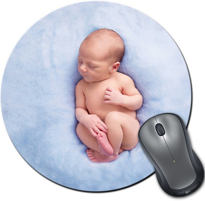 

Rangeele Inkers Cute Sleeping Baby Round Mousepad(Multicolor)