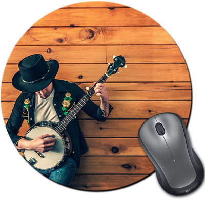 

Rangeele Inkers Guitar Men Round Mousepad(Multicolor)