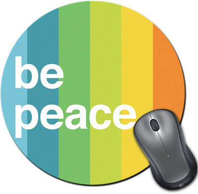 

Rangeele Inkers Be Peace Round Mousepad(Multicolor)