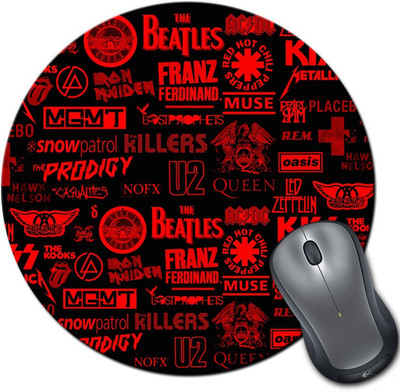 

Rangeele Inkers Rock Metal Logos Round Mousepad(Multicolor)