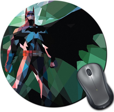 

Rangeele Inkers Batman Polygon Art Round Mousepad(Multicolor)