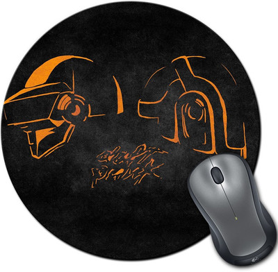 

Rangeele Inkers Daft Punk Line Art Round Mousepad(Multicolor)