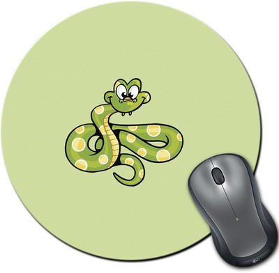

Rangeele Inkers Cartoon Snake Round Mousepad(Multicolor)