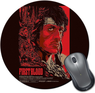 

Rangeele Inkers Rambo First Blood Art Round Mousepad(Multicolor)