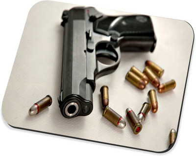 LADAKU Bullet and Gun Mousepad