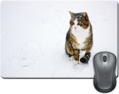 

ShopMantra Cat in snow Mousepad(Multicolor)