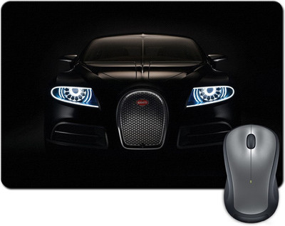 

Rangeele Inkers Bugatti Black Car Mousepad(Multicolor)