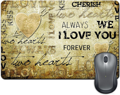 

ShopMantra Love & Heart Grunge Typography Design Mousepad(Multicolor)