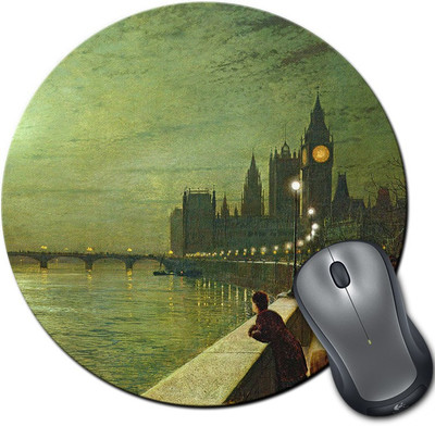 

Rangeele Inkers River Bank Painting Round Mousepad(Multicolor)