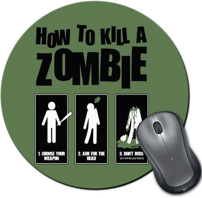 

Rangeele Inkers How To Kill A Zombie Round Mousepad(Multicolor)