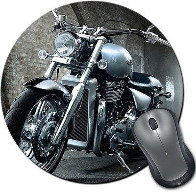 

Rangeele Inkers Harley Davidson Biker Round Mousepad(Multicolor)