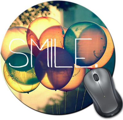 

Rangeele Inkers Smile Balloon Round Mousepad(Multicolor)