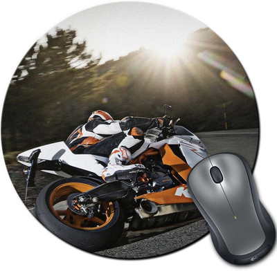 

Rangeele Inkers Biker On Ride Round Mousepad(Multicolor)