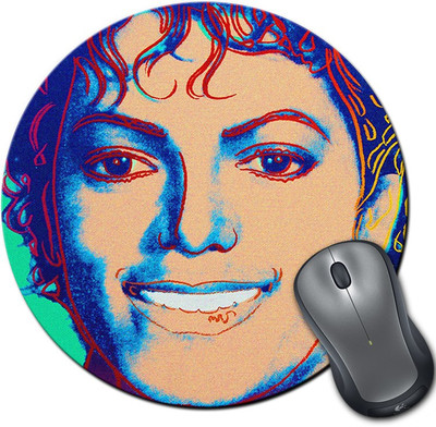 

Rangeele Inkers Michael Jackson Pop Art Round Mousepad(Multicolor)