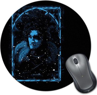 

Rangeele Inkers Jon Snow Game Of Thrones Art Round Mousepad(Multicolor)