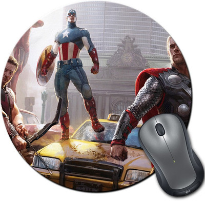 

Rangeele Inkers Avengers Paintings Round Mousepad(Multicolor)