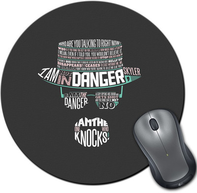 

Rangeele Inkers Heisenberg White Typography Round Mousepad(Multicolor)