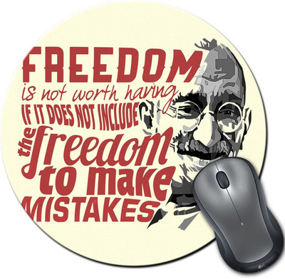 

ShopMantra Mahatma Gandhi Freedom Quote Laminated Round Mousepad(Multicolor)