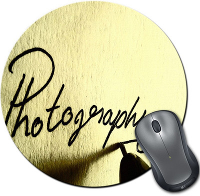 

Rangeele Inkers Photography Text Round Mousepad(Multicolor)