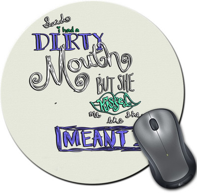 

Rangeele Inkers Kiss Me Like Mean It Round Mousepad(Multicolor)