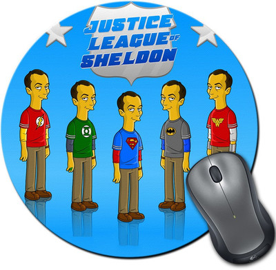 

Rangeele Inkers Justice League Of Sheldon Round Mousepad(Multicolor)