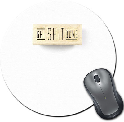 

Rangeele Inkers Get Shit Done On Wood Round Mousepad(Multicolor)